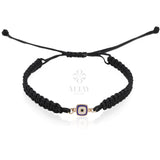 14K Gold Evil Eye String Bracelet, Adjustable Bracelet