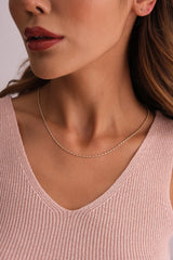 14K Gold Beaded Chain Necklace, Italian Ball Bead Choker