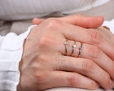 14K Gold Evil Eye Ring, Mini Evil Eye Stackable Ring