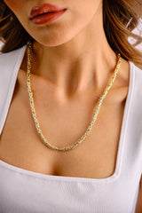 14K Gold Byzantine Chain Necklace, 4.3MM Byzantine Gold Choker