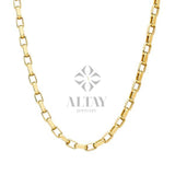 14K Gold Chain Necklace, 3MM Gold Choker Small Staple