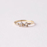 14K Gold Cluster Ring, Diamond Cluster Ring