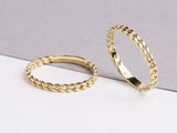 14K Gold Chain Ring, 2MM Cuban Link Ring