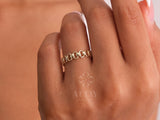 14K Gold Chain Ring, Chain Link Curb Ring