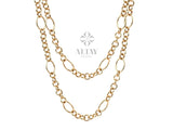 14K Gold Chain Necklace, Rolo Chain Choker