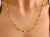 14K Gold Figaro Chain Necklace, 2mm Oval Figaro Chain Choker