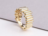 14K Gold Zigzag Ring, Tiny Gold Ring