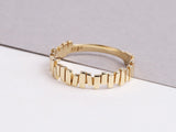14K Solid Gold ZigZag Ring, Statement Ring
