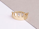 14K Gold Crown Ring, Dainty Gold Princess Crown Ring