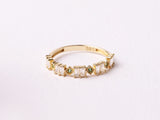 14K Gold Baguette Cz Diamond Ring, Emerald Eternity Ring