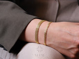 14K Gold Bismark Bracelet, 4.4 mm Curb Wrist Chain