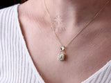 14k Gold Lock Necklace, Little Gold Lock Charm Necklace