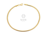 14K Gold Snake Chain Anklet, 2.5mm Herringbone Anklet