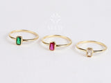 14K Gold Birthstone Rings, Personalized Family Birthstone Ring