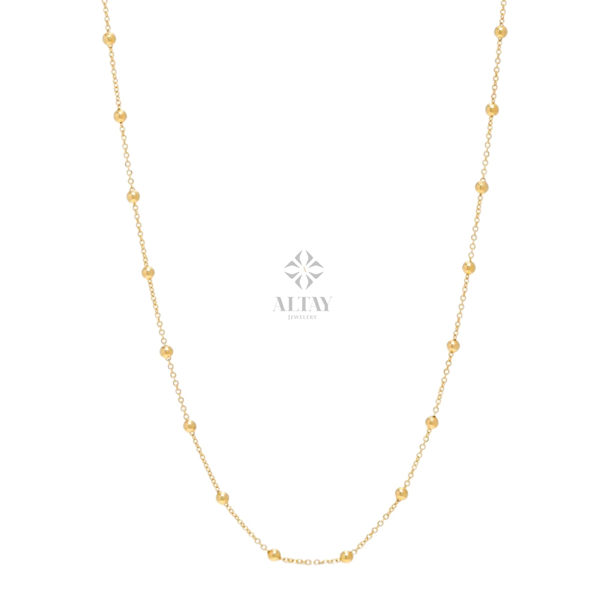 Minimalist bead necklace, delicate and modern