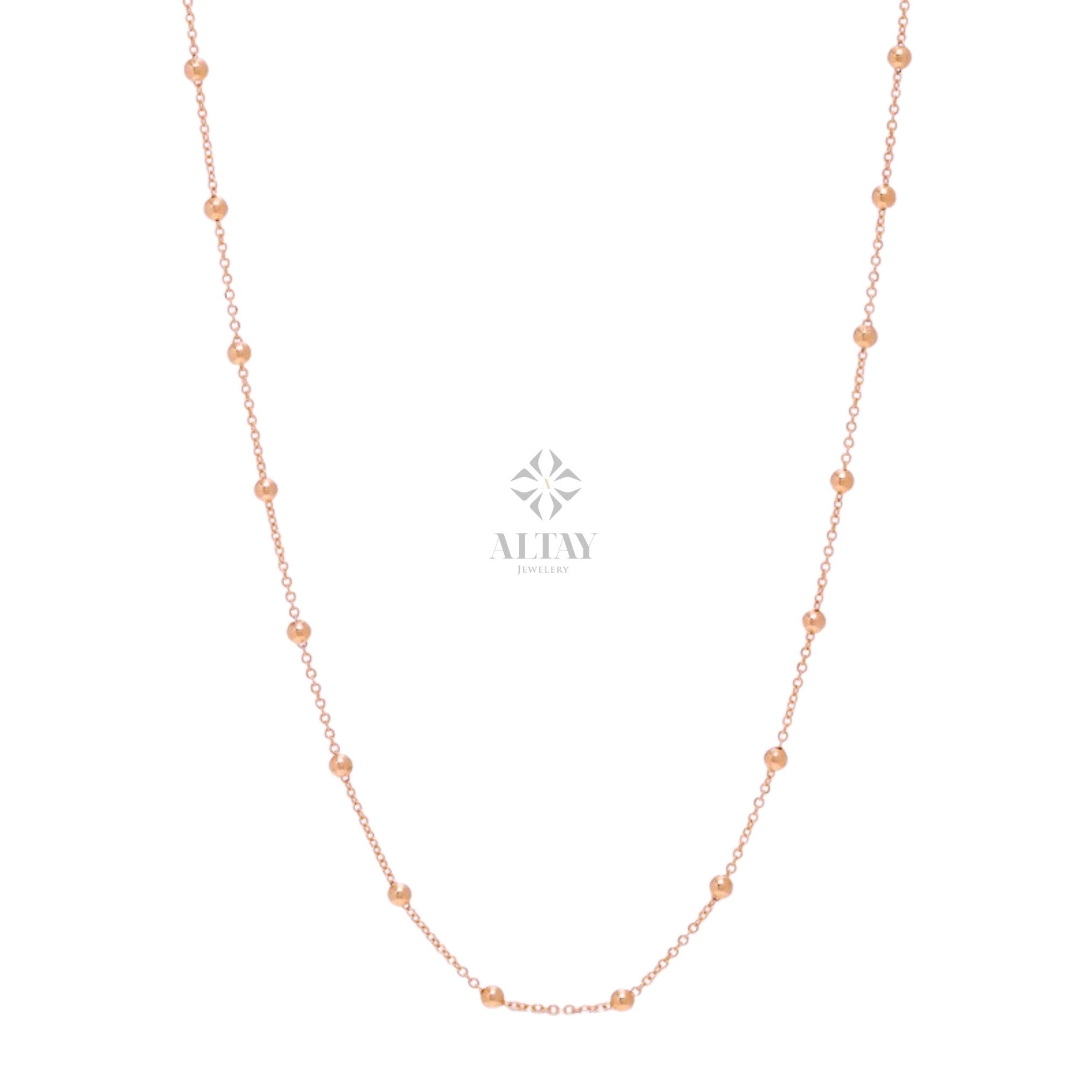 14K gold mini balls necklace, elegant fashion jewelry