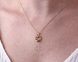 14K Gold Heart Necklace, Small Heart Necklace