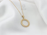 14K Gold Cuban Link Pendant, Small Chain Necklace