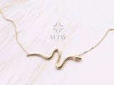 14K Gold Snake Necklace, Gold Snake Pendant