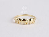 14K Solid Gold Elephant Ring, Three Elephant Ring