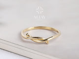 14K Solid Gold Knot Ring, Minimalist Tie Ring