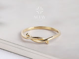 14K Solid Gold Knot Ring, Minimalist Tie Ring