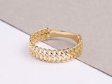 14K Gold Vienna Chain Ring, 5mm Double Curb Chain Ring