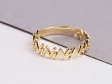 14K Gold Zigzag Ring, Tiny Gold Ring