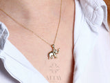 Gold Elephant Necklace, 14K Gold Choker
