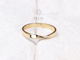 14K Gold Mobius Ring, Twist Band Ring
