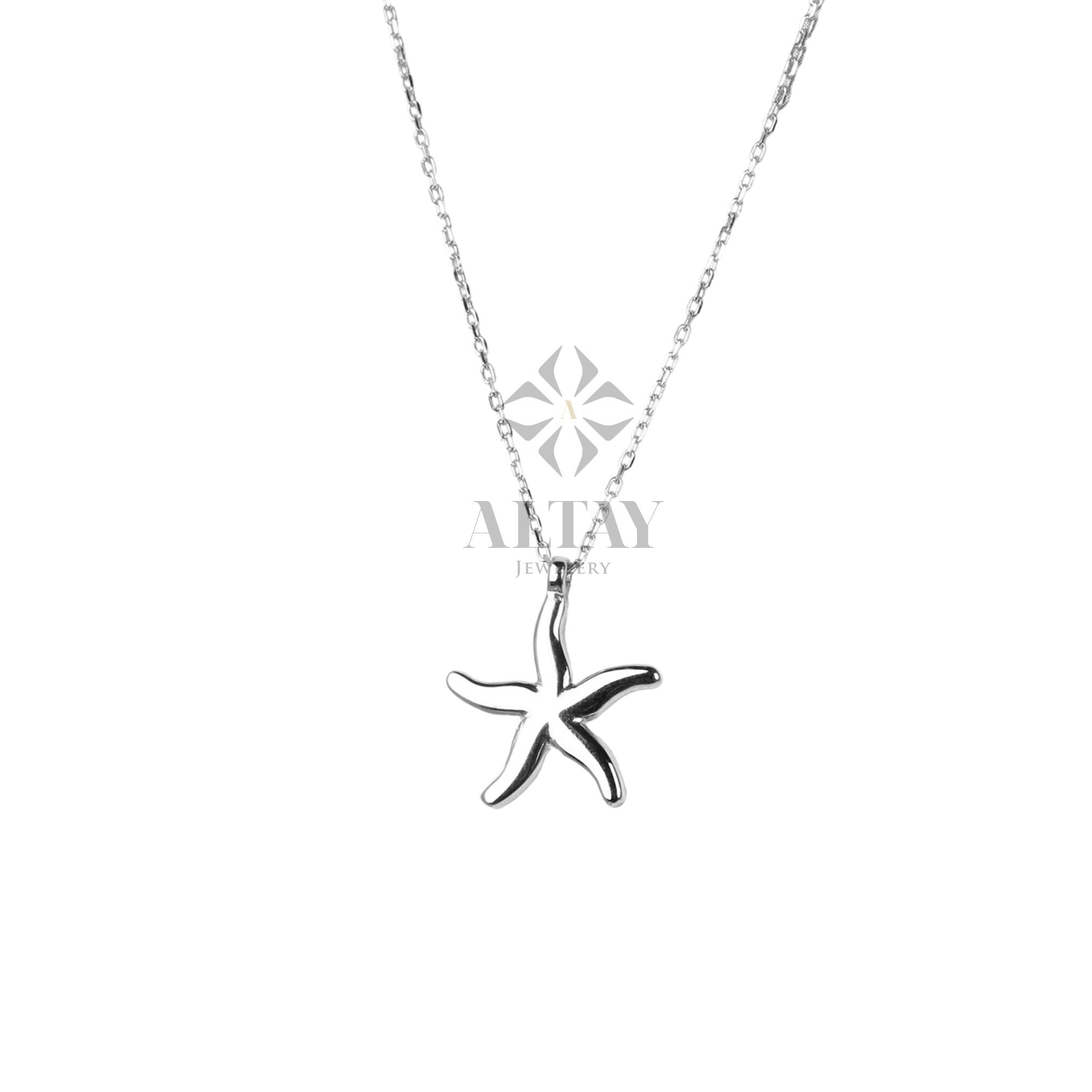 14K Gold Starfish Necklace, Tiny Starfish Pendant, Gold Starfish Charm,Star Sign Necklace, Delicate Starfish Choker, Beach Jewelry