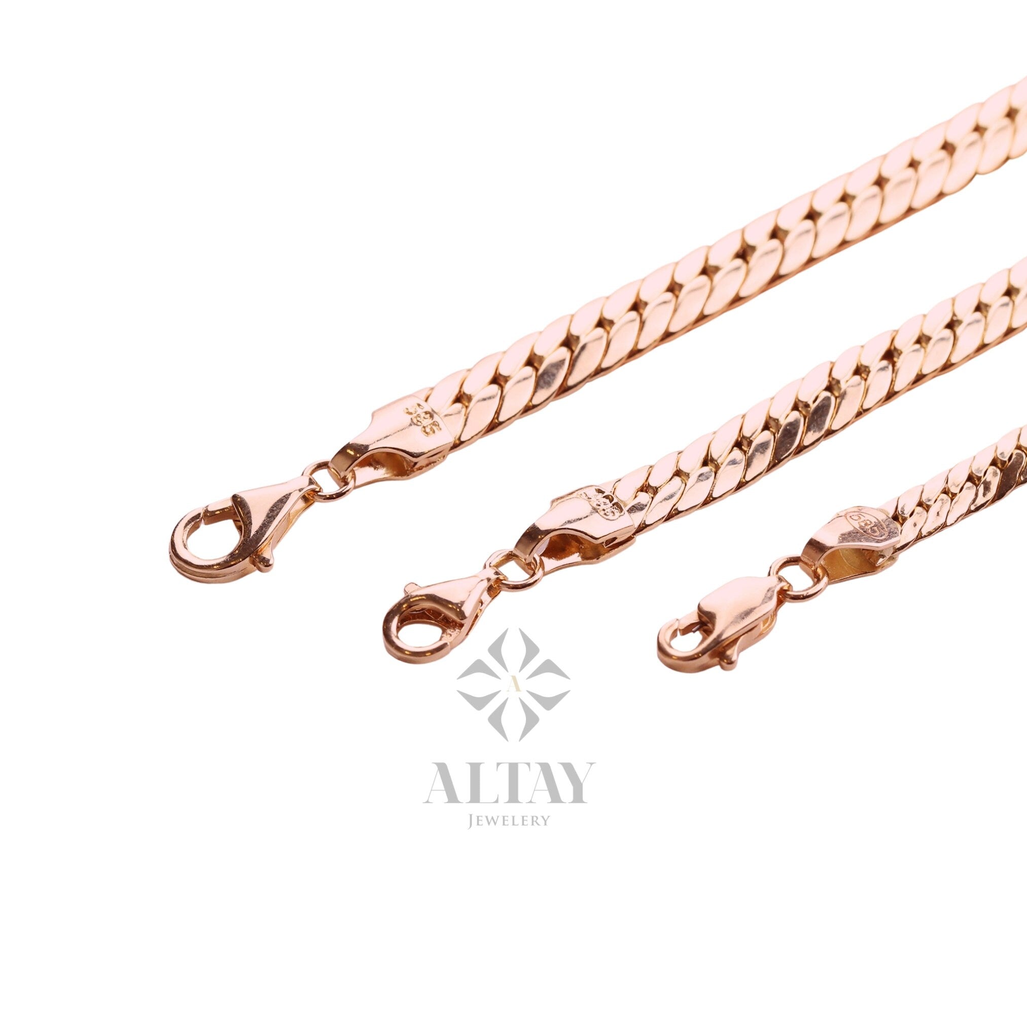 rose gold cuban link chain bracelet