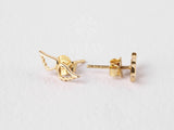 14K Gold Angel Wings Stud Earrings, Wings Stud Earrings