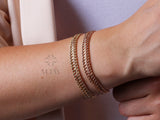 14K Gold Double Curb Chain Bracelet, 8mm Vienna Chain Bracelet