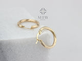 14K Solid Gold Classic Hoop Earring, Gold Hoop Earring