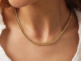 14K Gold Cuban Chain Necklace, 5mm Cuban Chain