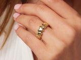 14K Gold Heart Ring, Puffy Heart Love Ring