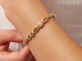 14K Gold Oval Rectangle Paperclip Chain, Snake Pattern Rolo Chain Bracelet