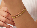 14K Gold Rope Chain Bracelet, Twisted Rope Chain Bracelet