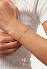 14K Gold Singapore Chain Bracelet, 1.2mm Twist Chain Bracelet