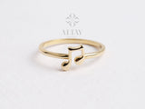 14K Gold Music Note Ring, Musicians Gold Ring
