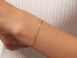 14K Gold Singapore Chain Bracelet, 2MM Singapore Twist Chain Bracelet
