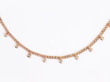 14K Gold Diamond Station Necklace, 0.23 ct Bezel Set Diamond Choker Necklace