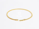 14K Gold Popcorn Bracelet, 3mm Curb Wrist Chain