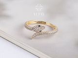 14K Gold Snake Ring, Serpent Band Ring
