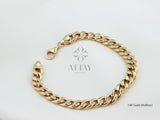 14K Gold 8MM Cuban Link Bracelet, Layering Chain