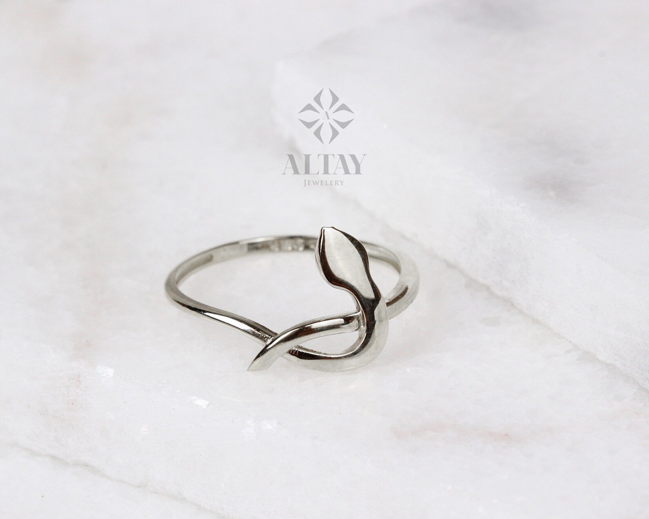 14K Gold Snake Ring, Snake Band, Open Serpent Jewelry, Dainty Stacking Animal Rings, Snake Style Ring, Minimalist Animal Statement Wrap Ring