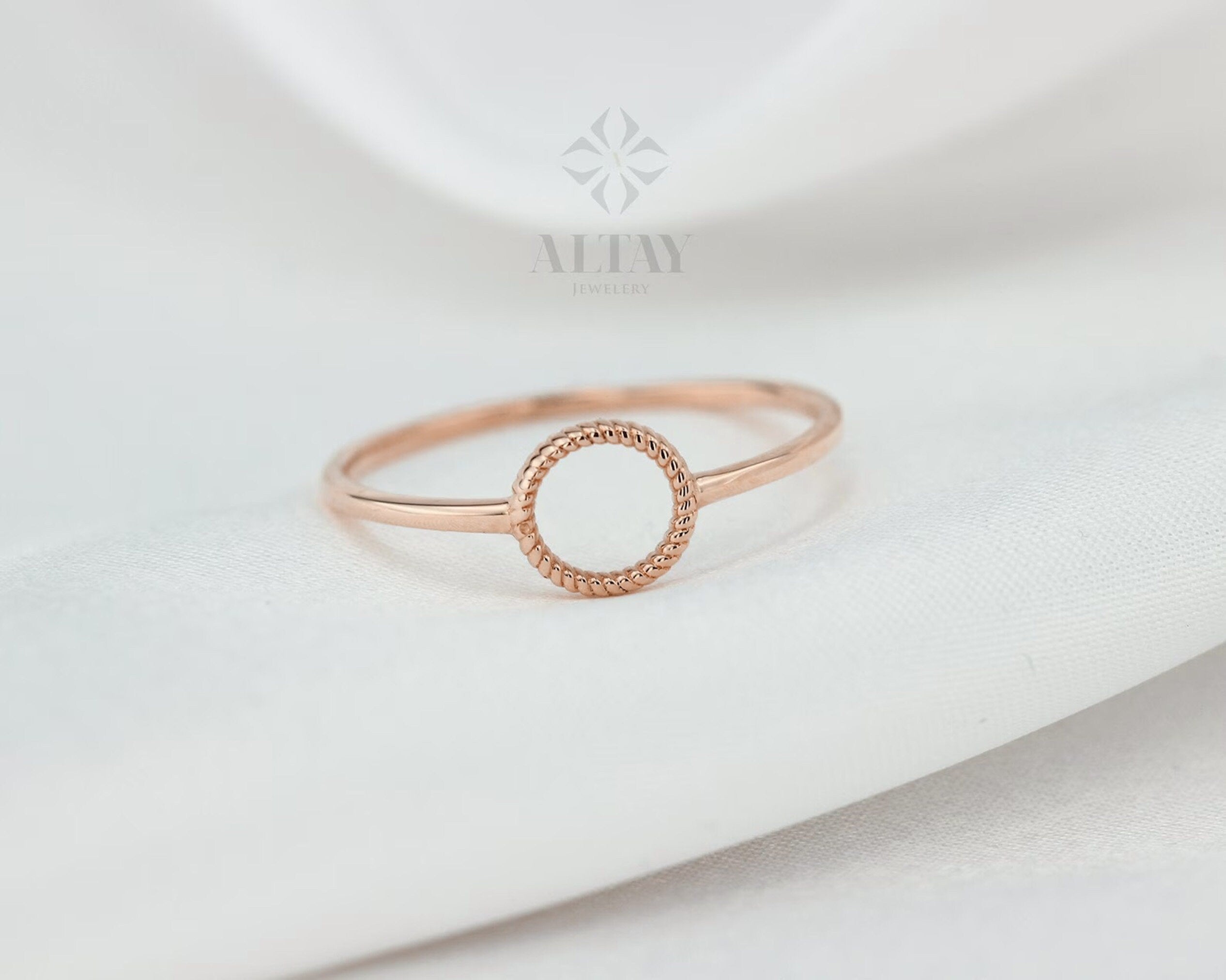 14K Gold Open Circle Ring, Rings for Women, Minimalist Ring, Promise Ring, Dainty Ring, Karma Ring, Eternal Ring, Unity Ring, Gift for her