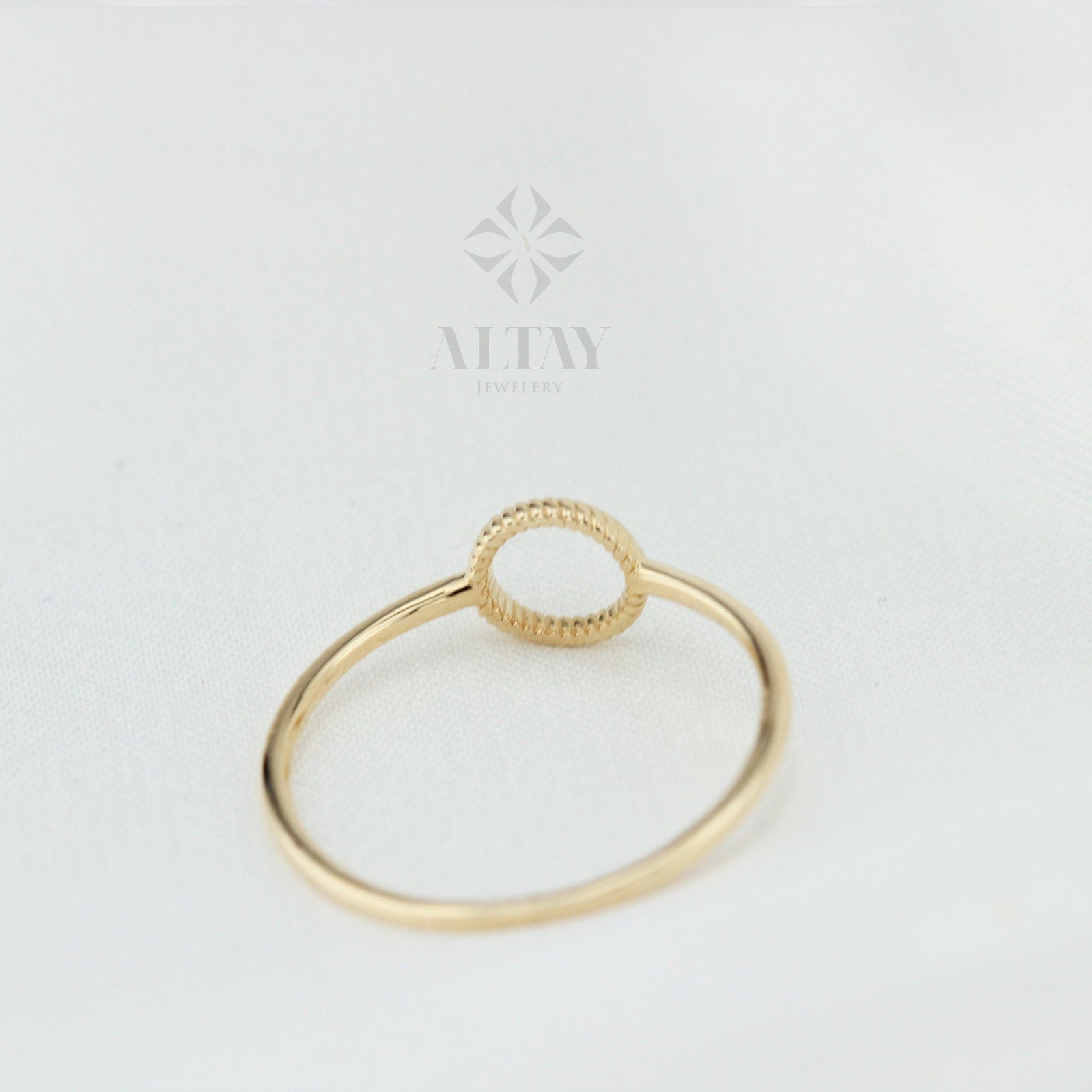 14K Gold Round Ring, Tiny Open Circle Ring, Minimalist Pointer Ring, Unity Gold Ring, Simple O Gold Ring, Personalized Pinky Gold Ring