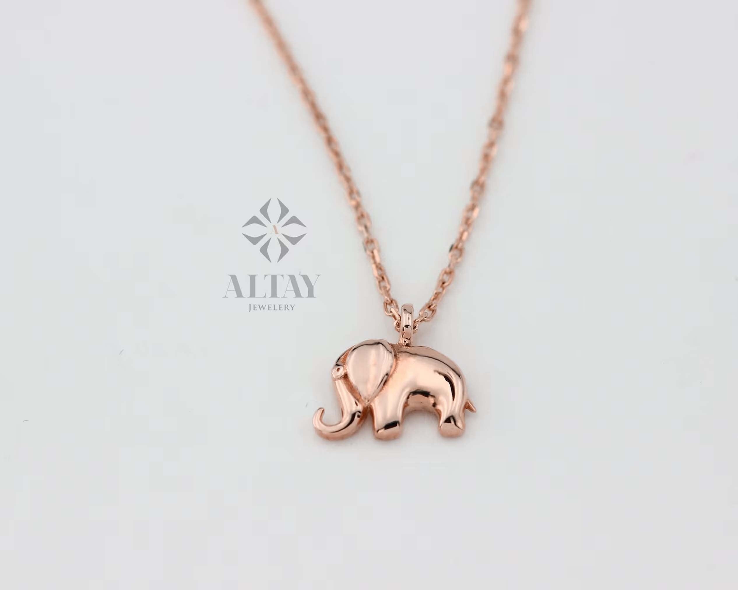 14K Gold Elephant Necklace, Tiny Elephant Pendant, Good Luck Charm, Layering Gold Necklace, Baby Elephant Necklace, New Mom Gift